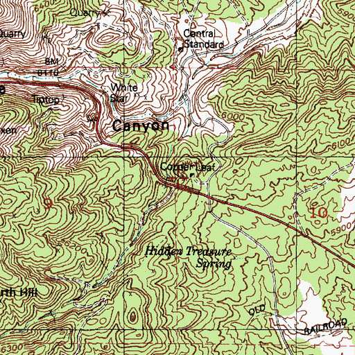 Topographic Map of Copper Leaf, UT