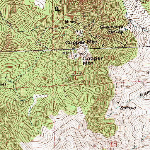 Topographic Map of Copper Mountain, UT