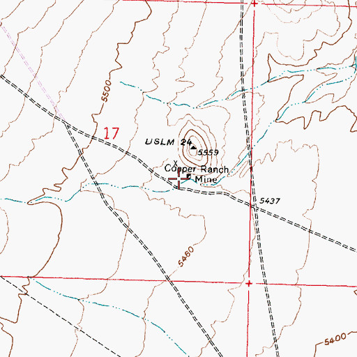 Topographic Map of Copper Ranch Mine, UT