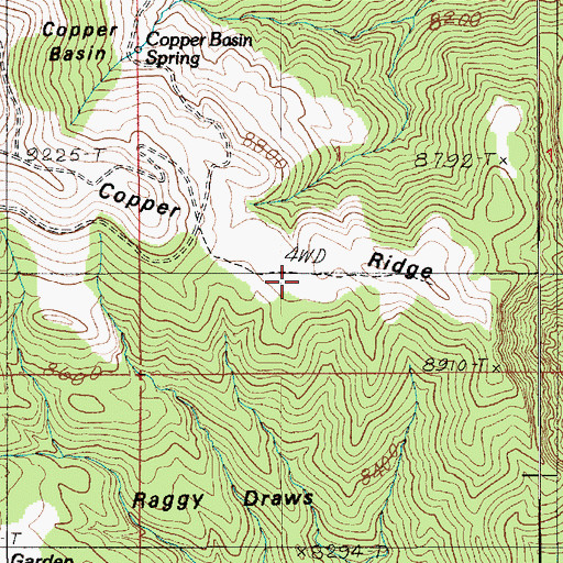 Topographic Map of Copper Ridge, UT