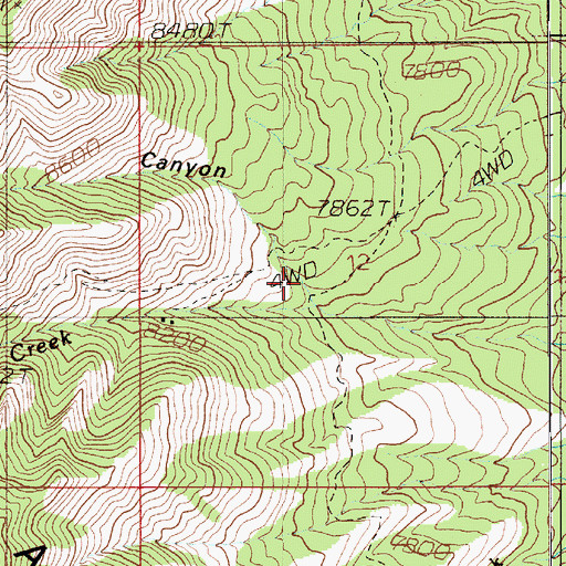 Topographic Map of Corral Canyon, UT
