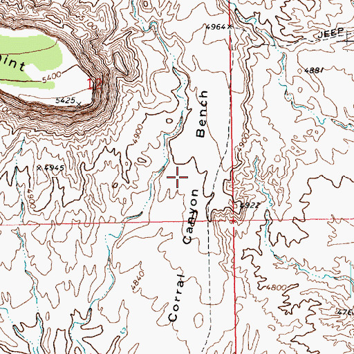 Topographic Map of Corral Canyon Bench, UT