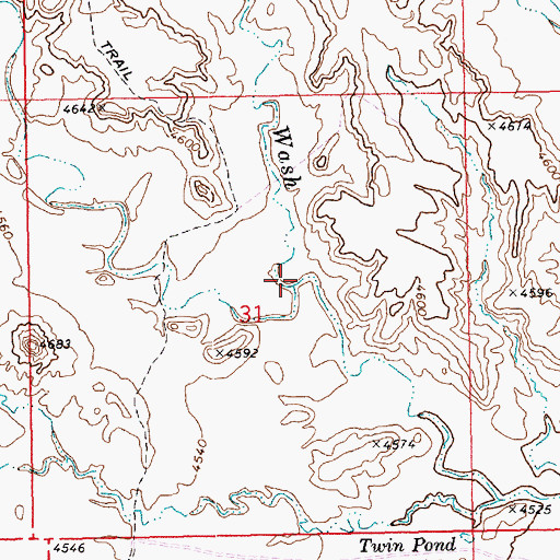 Topographic Map of Corral Canyon Wash, UT