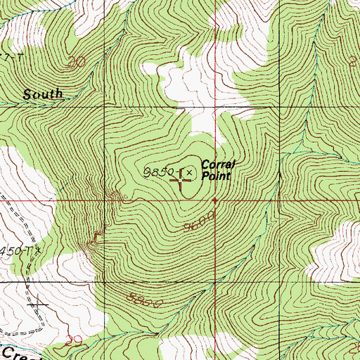 Topographic Map of Corral Point, UT