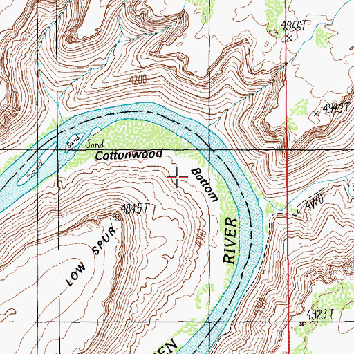 Topographic Map of Cottonwood Bottom, UT