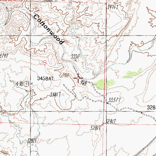 Topographic Map of Cottonwood Canyon, UT