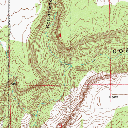 Topographic Map of Cottonwood Canyon, UT