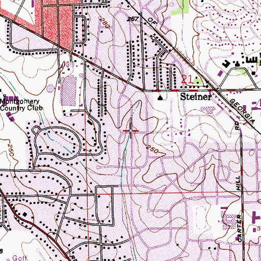 Topographic Map of McGehee Estates, AL