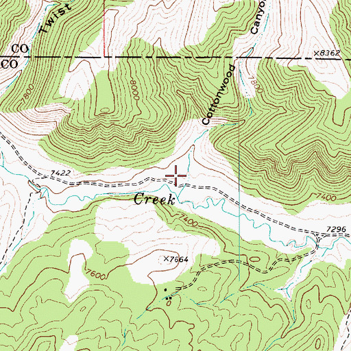Topographic Map of Cottonwood Canyon, UT