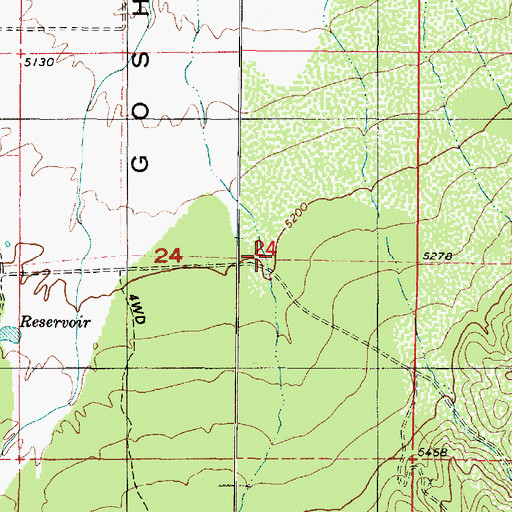 Topographic Map of Cottonwood Canyon, UT