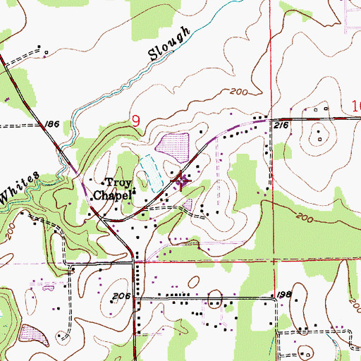 Topographic Map of McInnis School, AL
