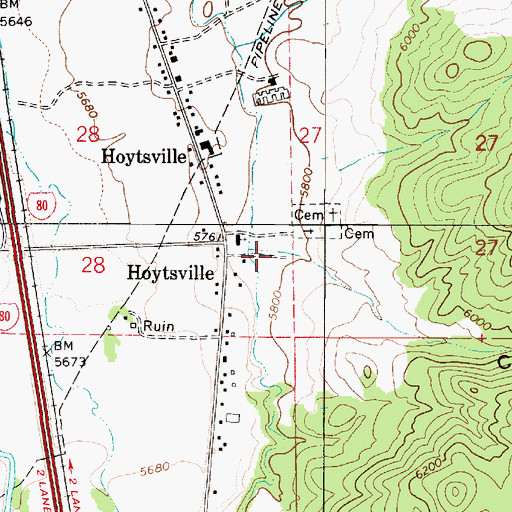 Topographic Map of Cottonwood Canyon, UT