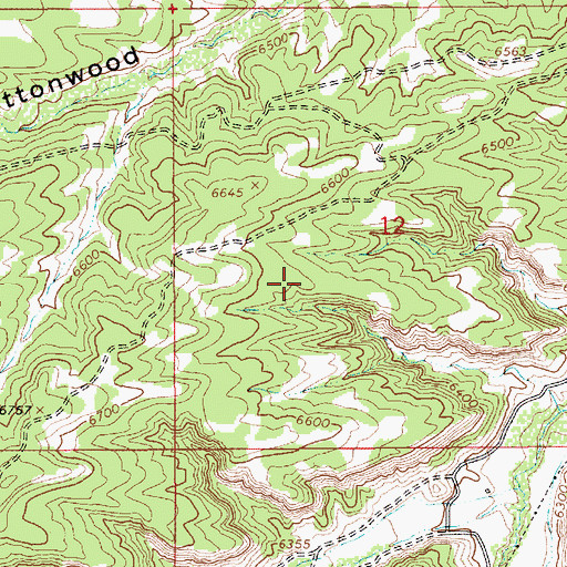 Topographic Map of Cottonwood Ridge, UT