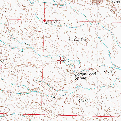 Topographic Map of Cottonwood Spring, UT