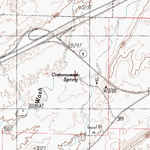 Topographic Map of Cottonwood Spring, UT