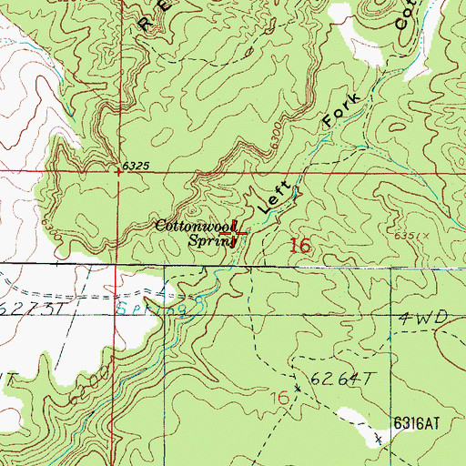 Topographic Map of Cottonwood Spring, UT