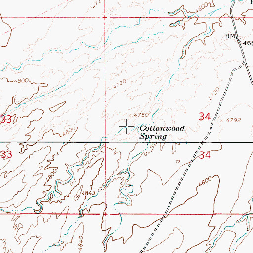 Topographic Map of Cottonwood Spring, UT