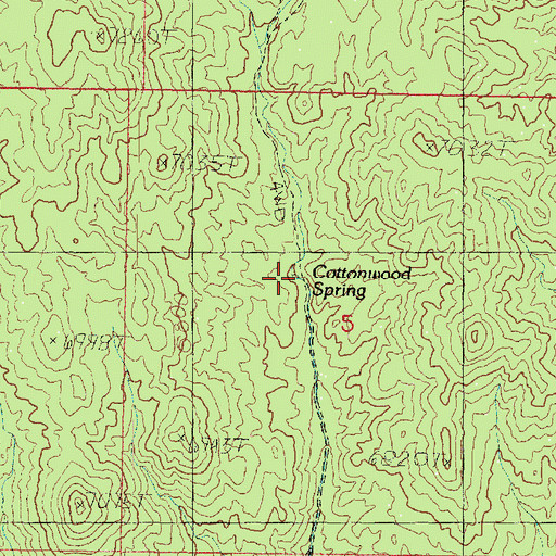 Topographic Map of Cottonwood Spring, UT
