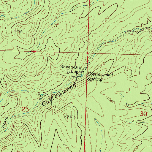 Topographic Map of Cottonwood Spring, UT