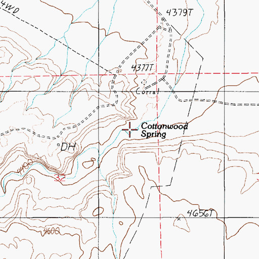 Topographic Map of Cottonwood Spring, UT