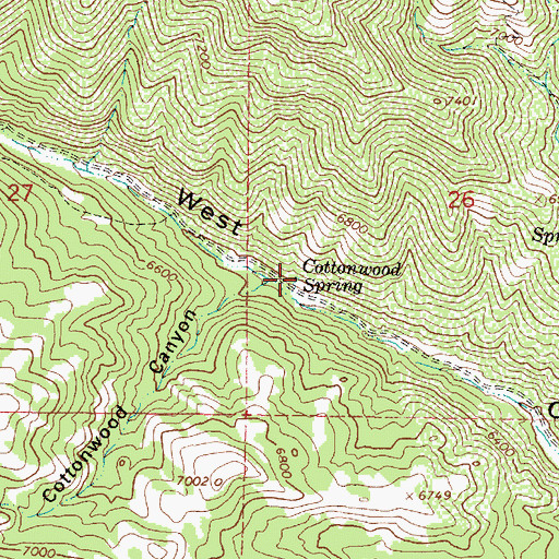 Topographic Map of Cottonwood Spring, UT