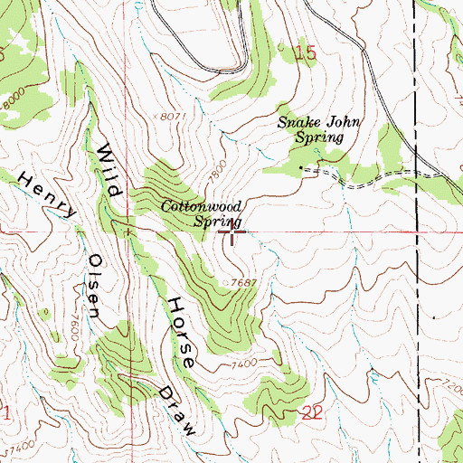 Topographic Map of Cottonwood Spring, UT