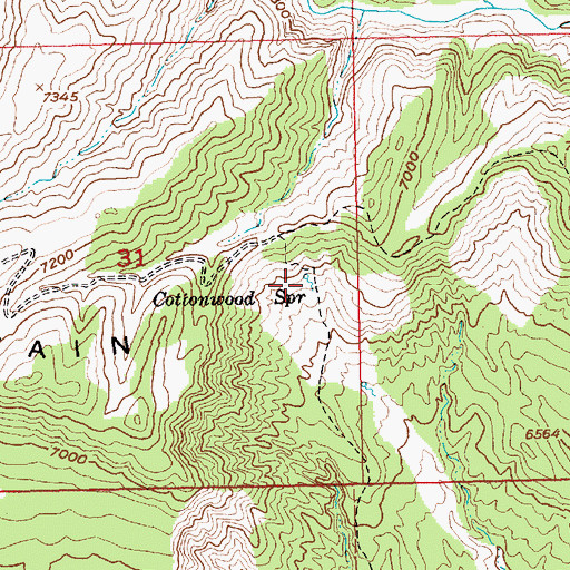 Topographic Map of Cottonwood Spring, UT