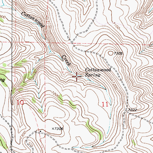 Topographic Map of Cottonwood Spring, UT