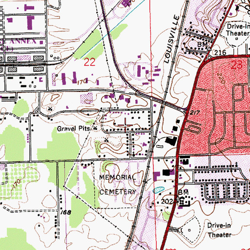 Topographic Map of Memorial Heights, AL