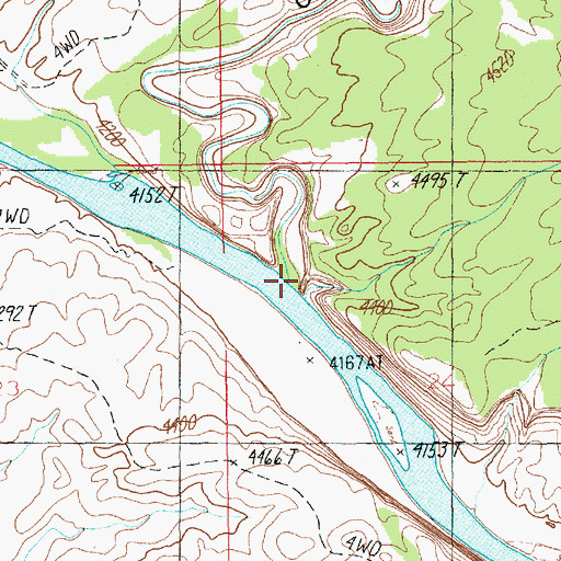 Topographic Map of Cottonwood Wash, UT