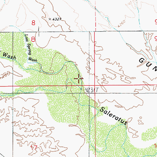 Topographic Map of Cottonwood Wash, UT