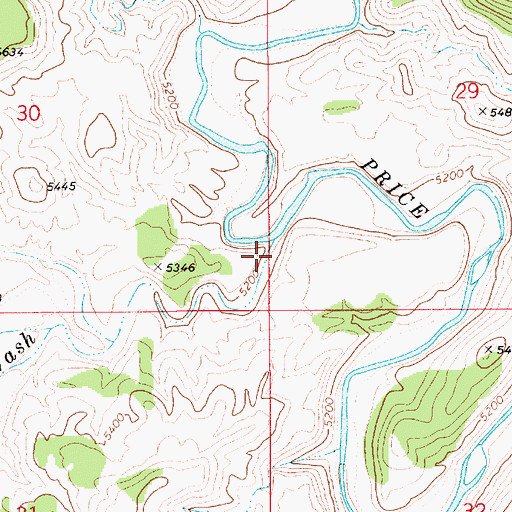 Topographic Map of Cottonwood Wash, UT