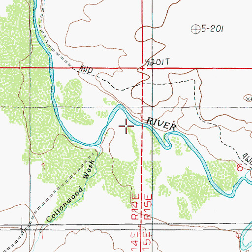 Topographic Map of Cottonwood Wash, UT
