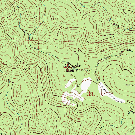 Topographic Map of Cougar Basin, UT