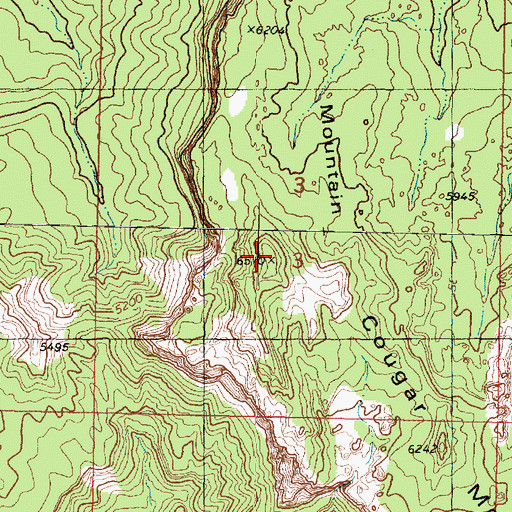 Topographic Map of Cougar Mountain, UT