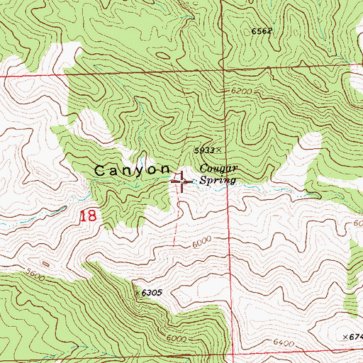 Topographic Map of Cougar Spring, UT