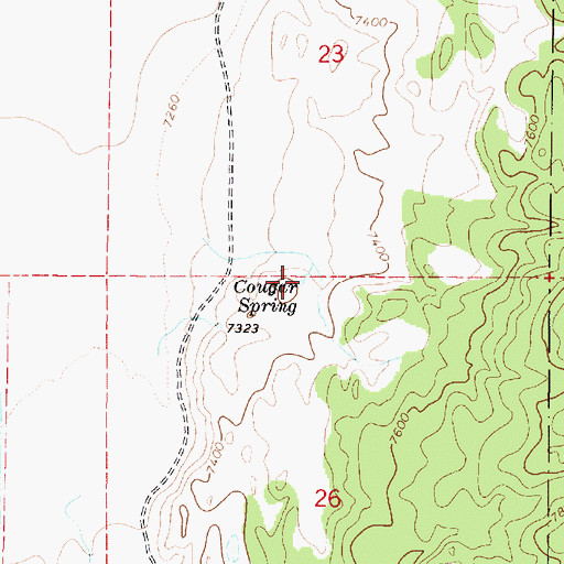 Topographic Map of Cougar Spring, UT