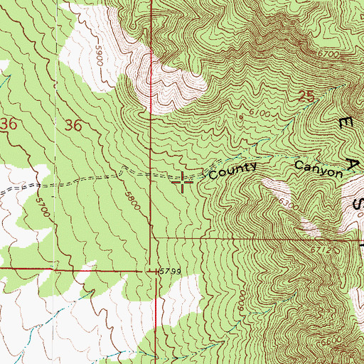 Topographic Map of County Canyon, UT