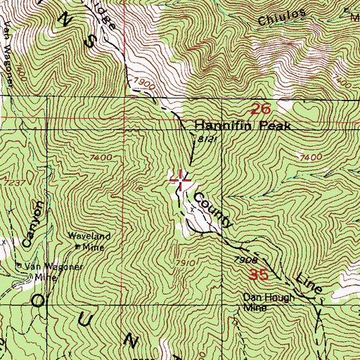 Topographic Map of County Line Ridge, UT