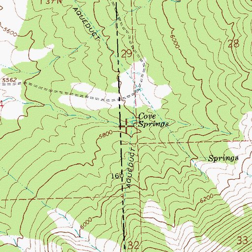 Topographic Map of Cove Springs, UT