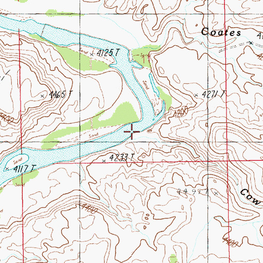 Topographic Map of Cow Canyon, UT