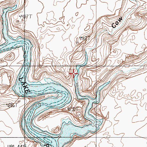 Topographic Map of Cow Canyon, UT