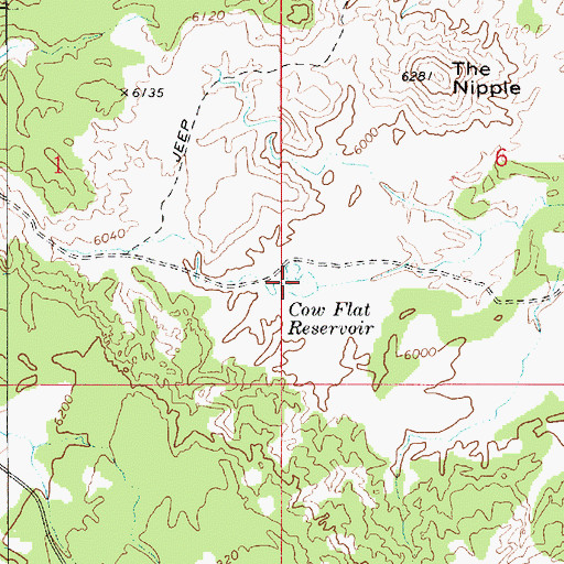 Topographic Map of Cow Flat Reservoir, UT