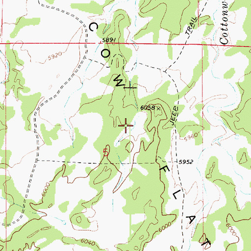 Topographic Map of Cow Flats, UT