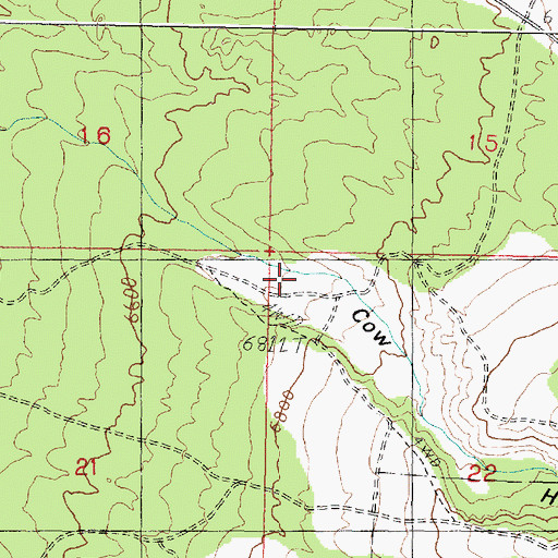 Topographic Map of Cow Hollow, UT