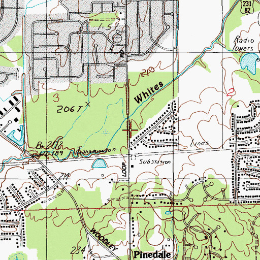 Topographic Map of Monterey Park, AL