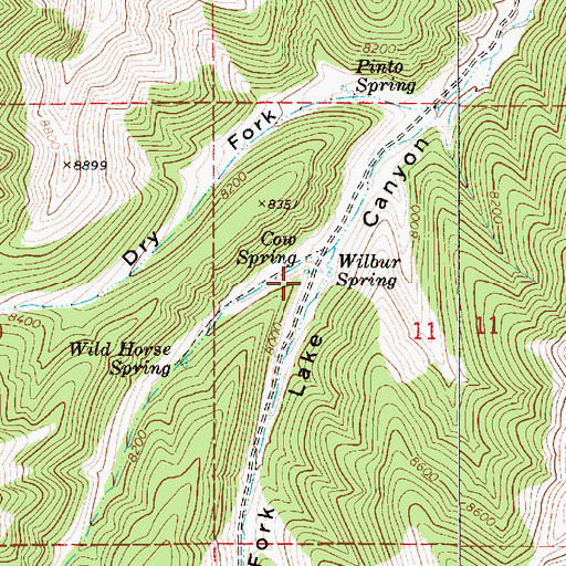 Topographic Map of Cow Spring, UT
