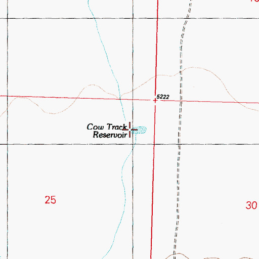 Topographic Map of Cow Track Reservoir, UT
