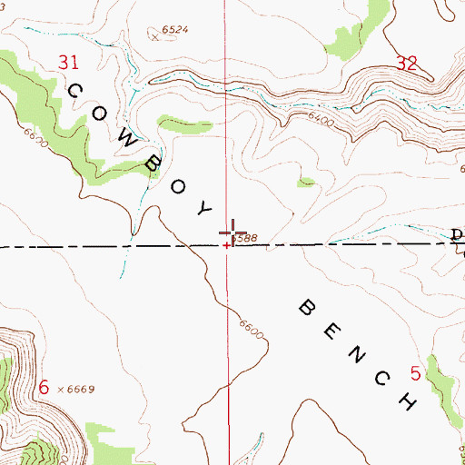 Topographic Map of Cowboy Bench, UT