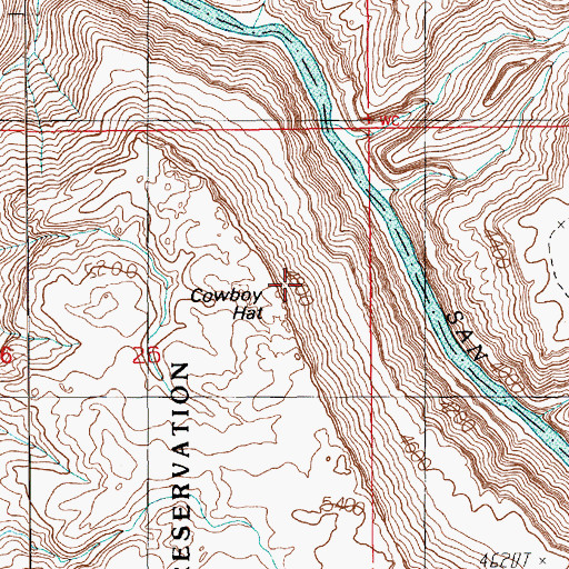Topographic Map of Cowboy Hat, UT